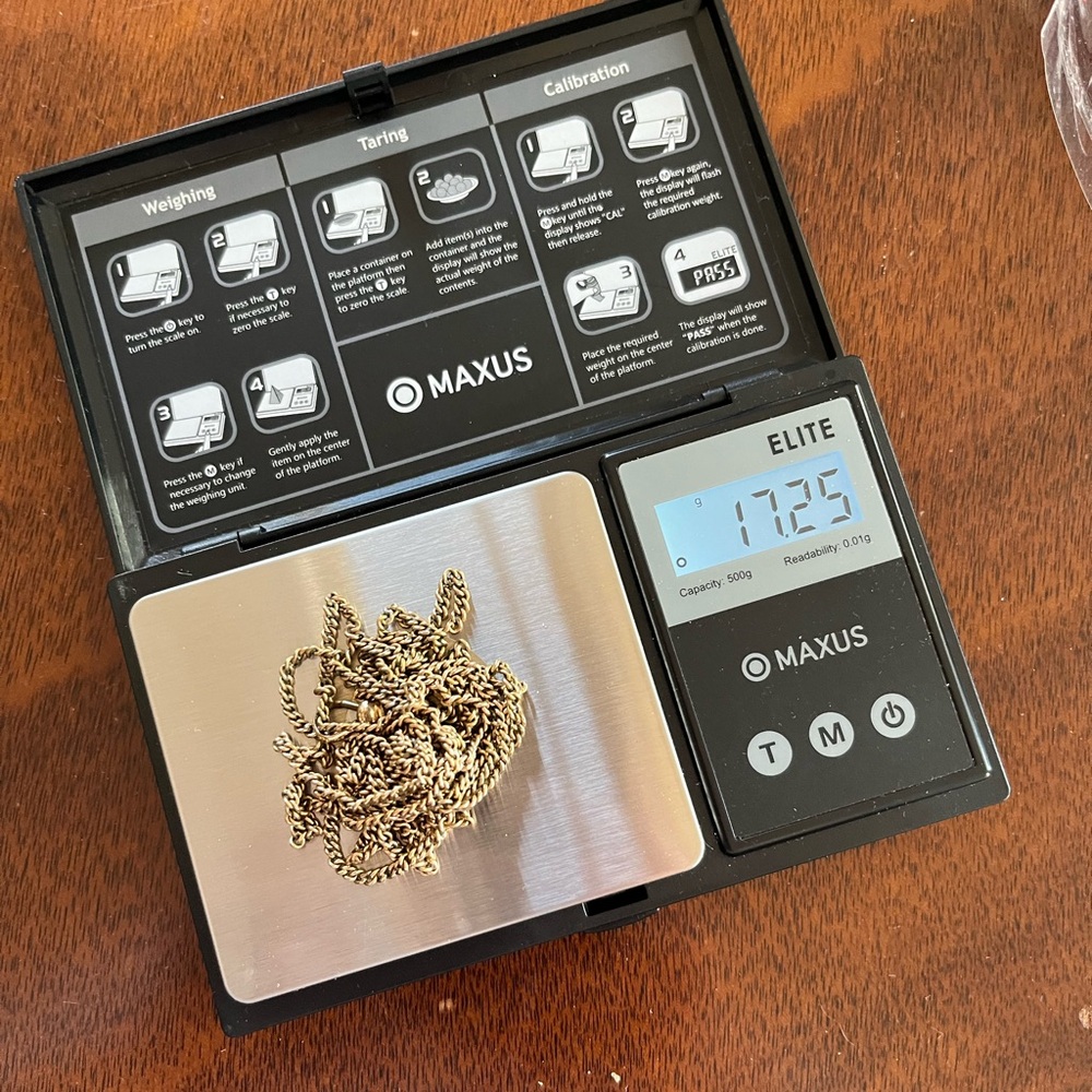 Vintage Gold Filled Curb Watch Chain with Horseshoe Opal Slide Charm- 24” - Picture 3 of 12